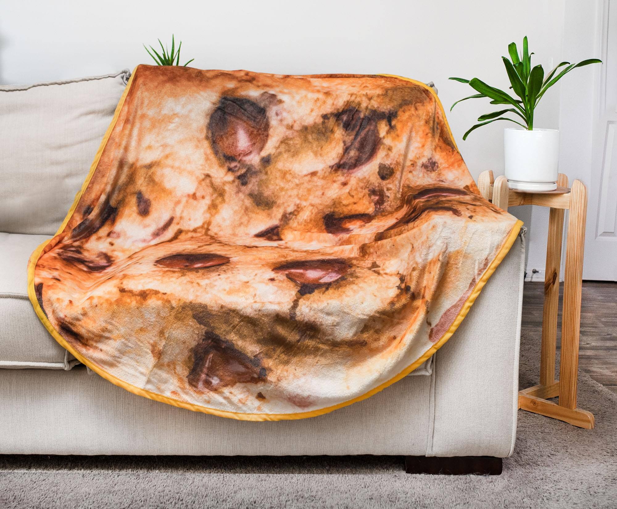 Alt View 10. Toynk - Chocolate Chip Cookie Round Fleece Throw Blanket | 60 Inches - Brown.