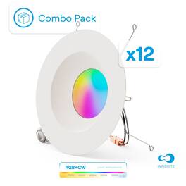 Infibrite - 6 In. WiFi Smart 12W 1100LM Thin Recessed Retrofit LED Sleek Series Light Kit/Google, Wet Rated (12 Pack) - White