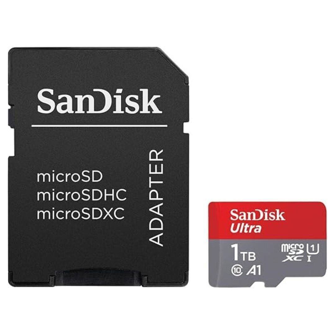 SanDisk  
microSD microSDHC microSDXC  
ADAPTER  

SanDisk Ultra  
1 TB  
microSDXC  
U1  
I  
10  
A1