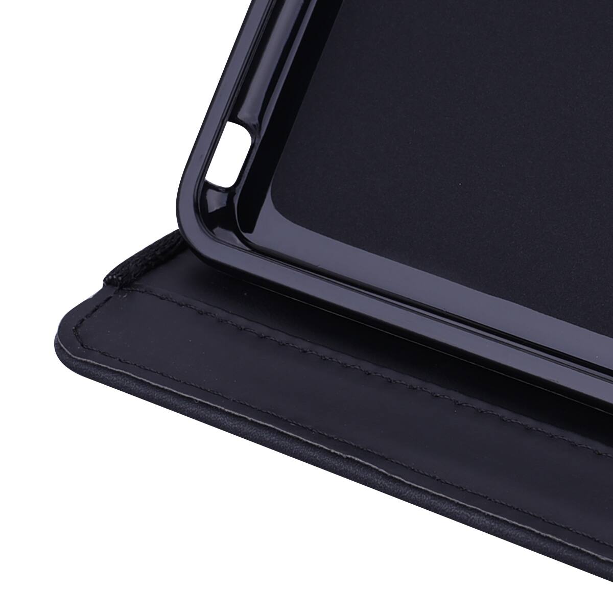 Back. Dteck - Case for Samsung Galaxy Tab S10 Ultra & S9 Ultra & S8 Ultra (X920/X910/X900),Shockproof Embossed PU Leather Folio Cover - Black.