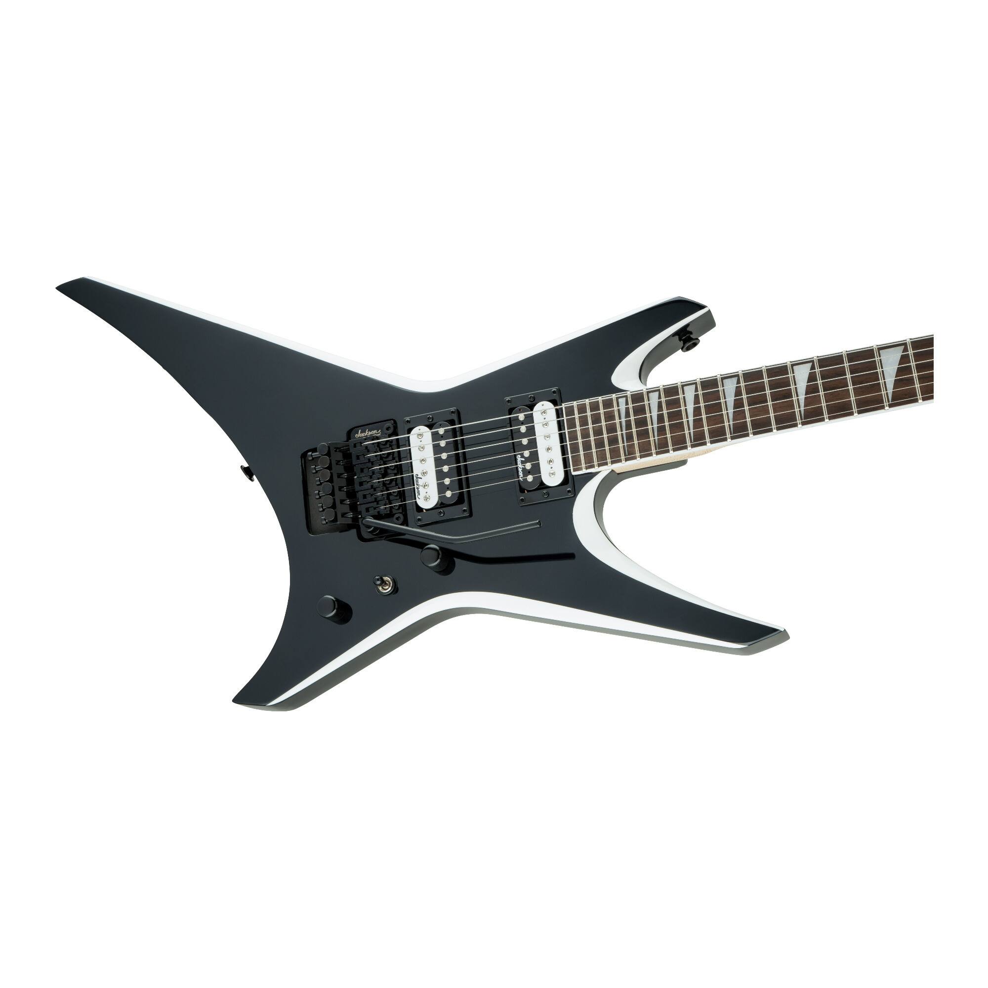 Left. Jackson - Jackson JS Series Warrior JS32 6 String Black with White Bevels Electric Guitar.