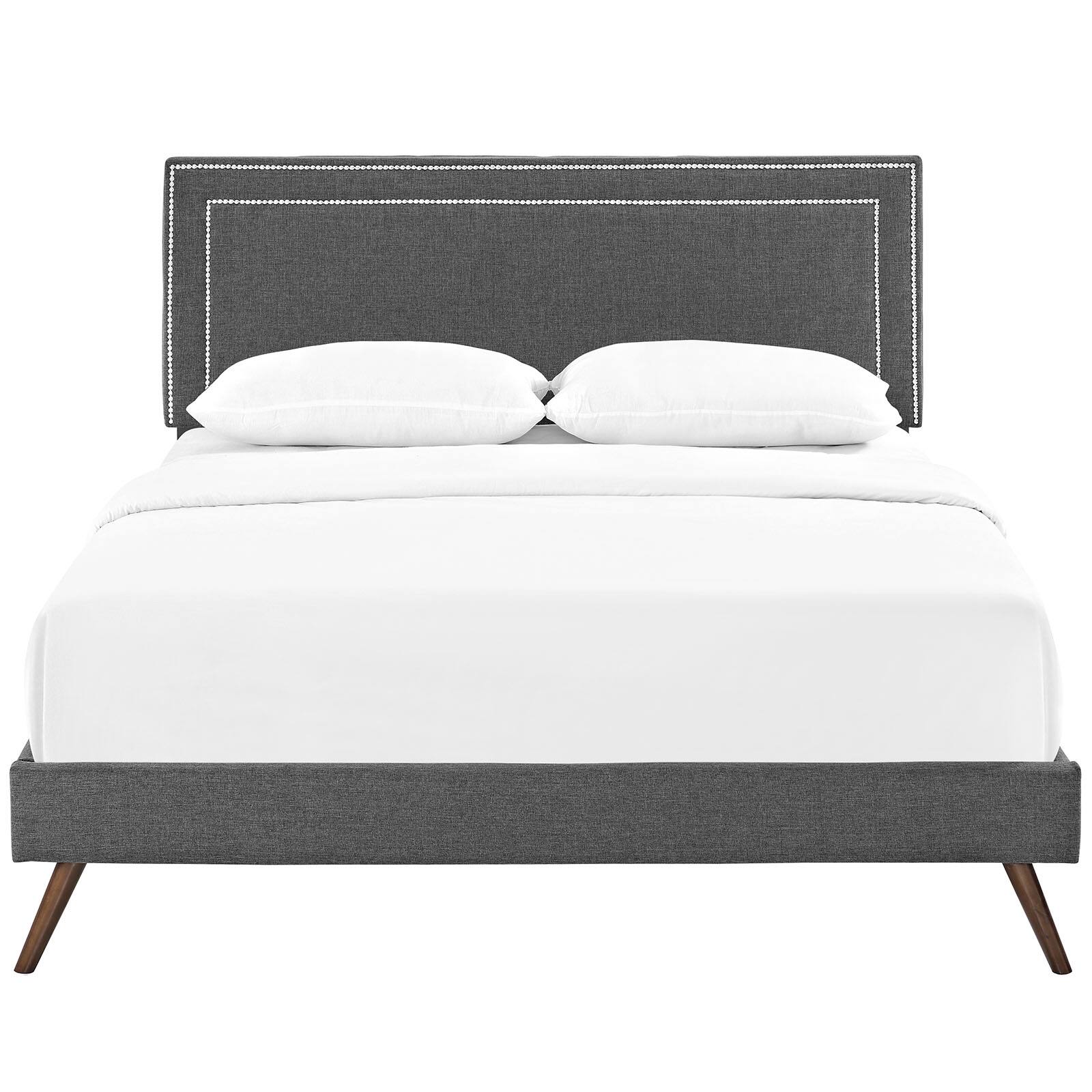 Back. Modway - Amelia Performance Velvet Full Bed - Gray.