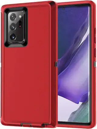 Front. Entronix - Entronix Heavy Duty Case for Samsung Galaxy Note 20 Ultra - Triple-Layer Protection - Red.
