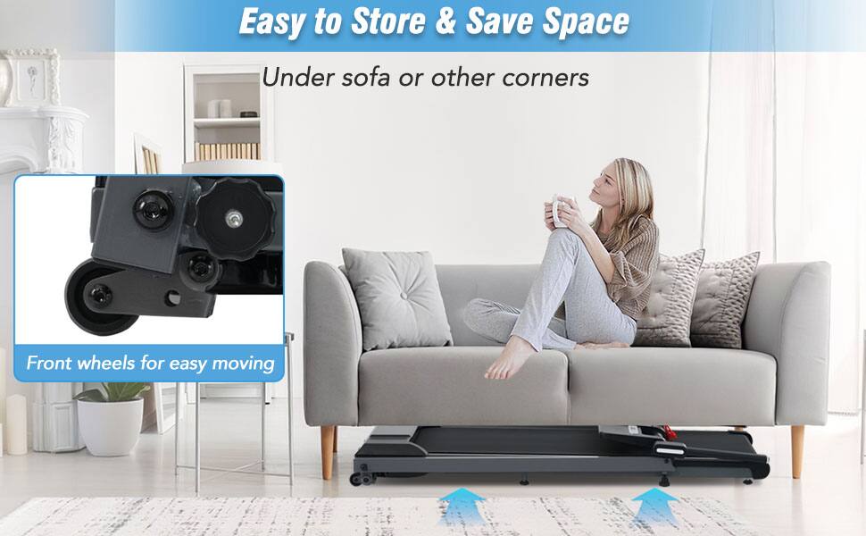 Easy to Store & Save Space  
Under sofa or other corners  
Front wheels for easy moving