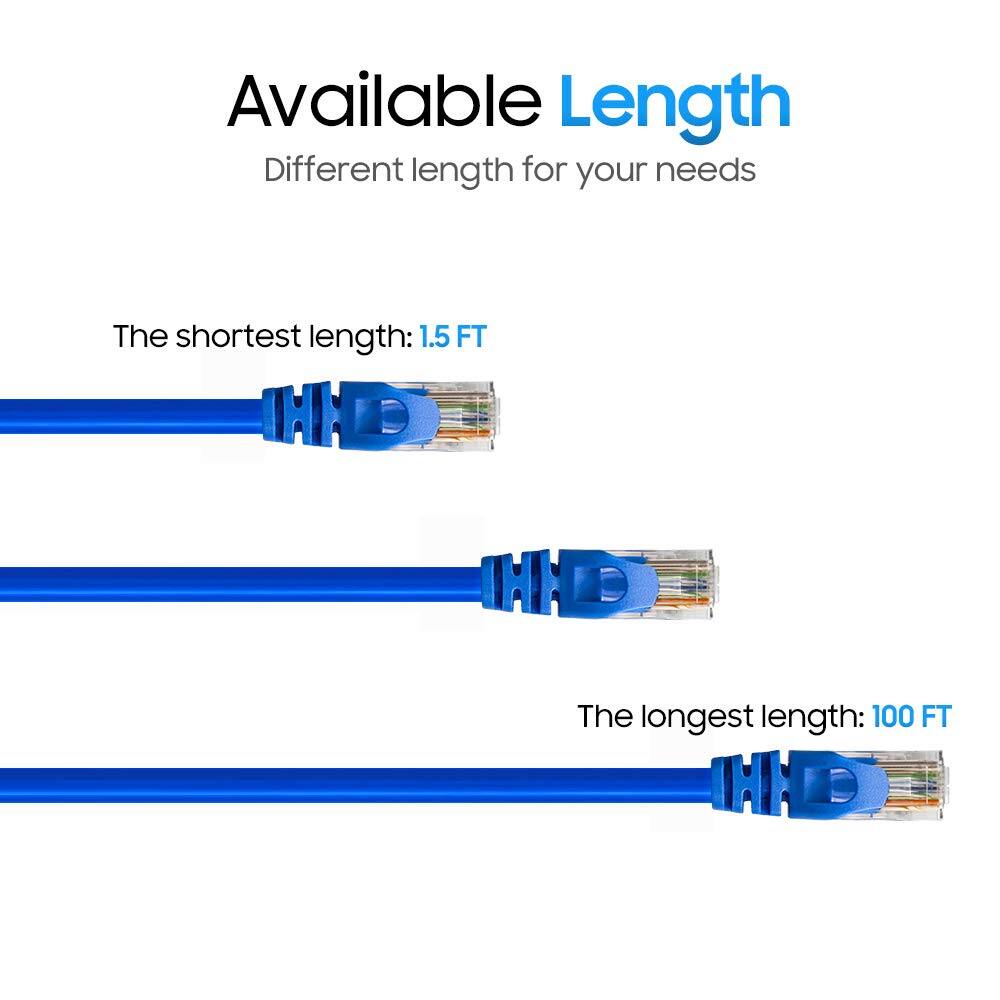 Available Length  
Different length for your needs  

The shortest length: 1.5 FT  

The longest length: 100 FT