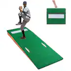 Front. VEVOR - Pitching Mound, Portable Baseball Pitcher's Mound, 85 in Indoor Outdoor Pitching Practice and Training Equipment - Green.