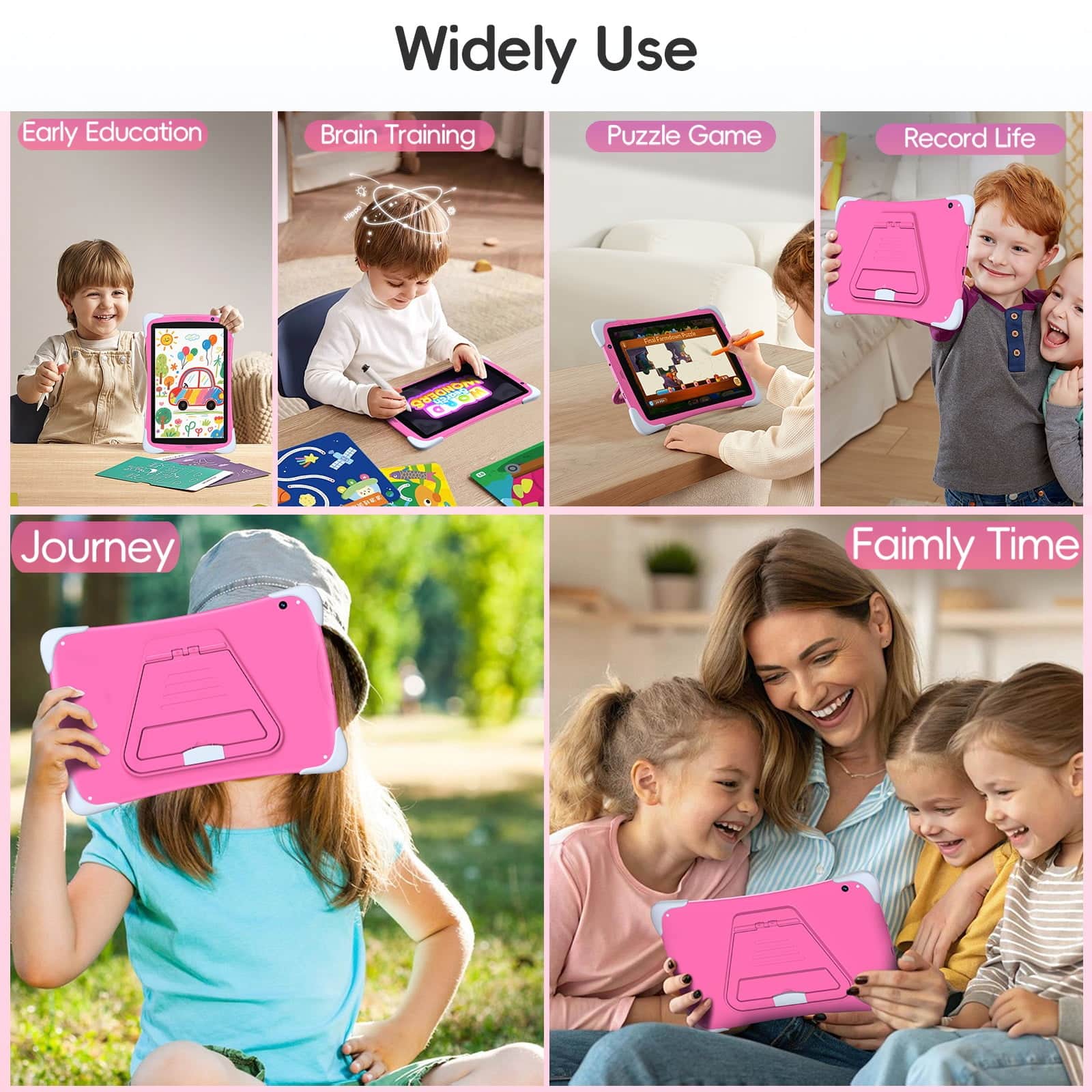 MEIZE Kids Tablet,10.1 Inch Android Toddler Tablet with Case, 8GB