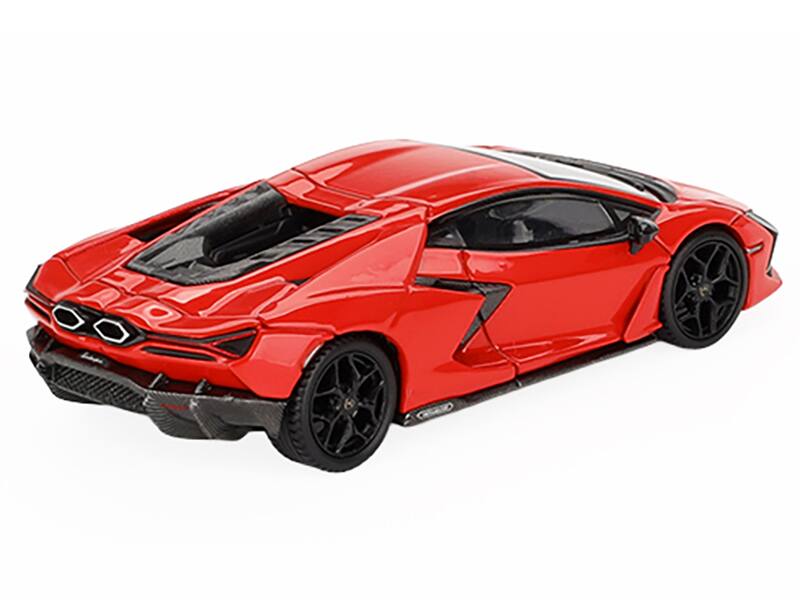 Left. Mini GT - Lamborghini Revuelto Arancio Dac Lucido Orange Limited Edition to 7680 pieces Worldwide 1/64 - Orange.