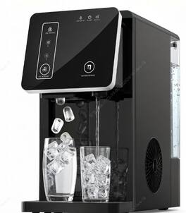 Electactic - Portable Countertop Bullet Ice Maker with Water Dispenser, 26lbs/Day, 6-Min Fast - Black