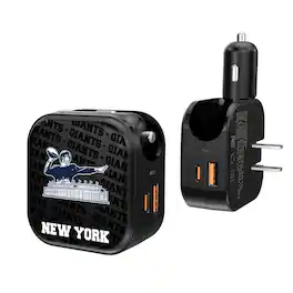 Keyscaper - New York Giants Team Logo Dual Port USB Car & Home Charger - Multicolor