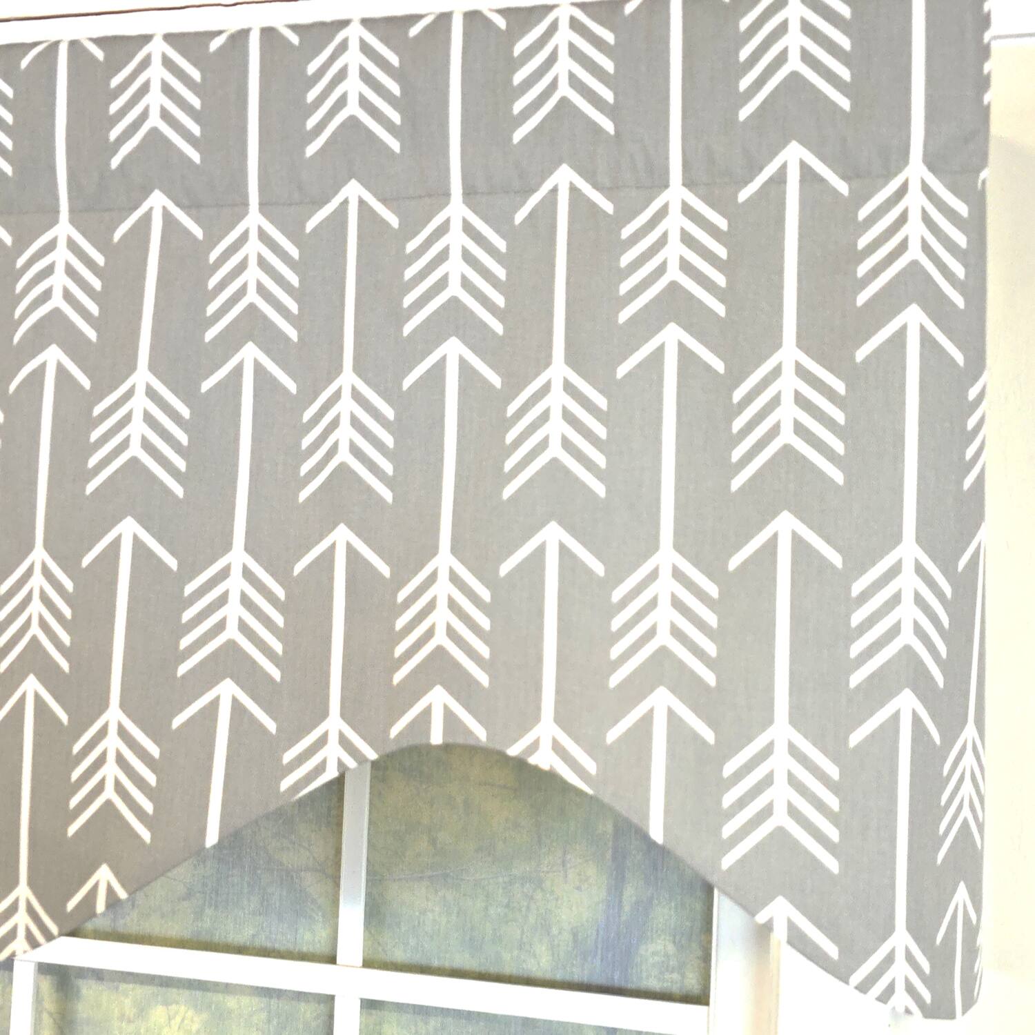 Left. RLF Home - RLF Home 100% Cotton Native Cornice With Poly/Cotton Ivory lining Rod Pocket Valance 50" x 17" Sil - Sil.