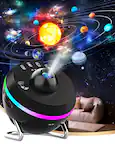 Front. Dazzed Corner - Galaxy Projector for Bedroom, 13-in-1 Home Planetarium Star Projector - Black.