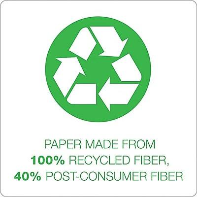 PAPER MADE FROM  
100% RECYCLED FIBER,  
40% POST-CONSUMER FIBER