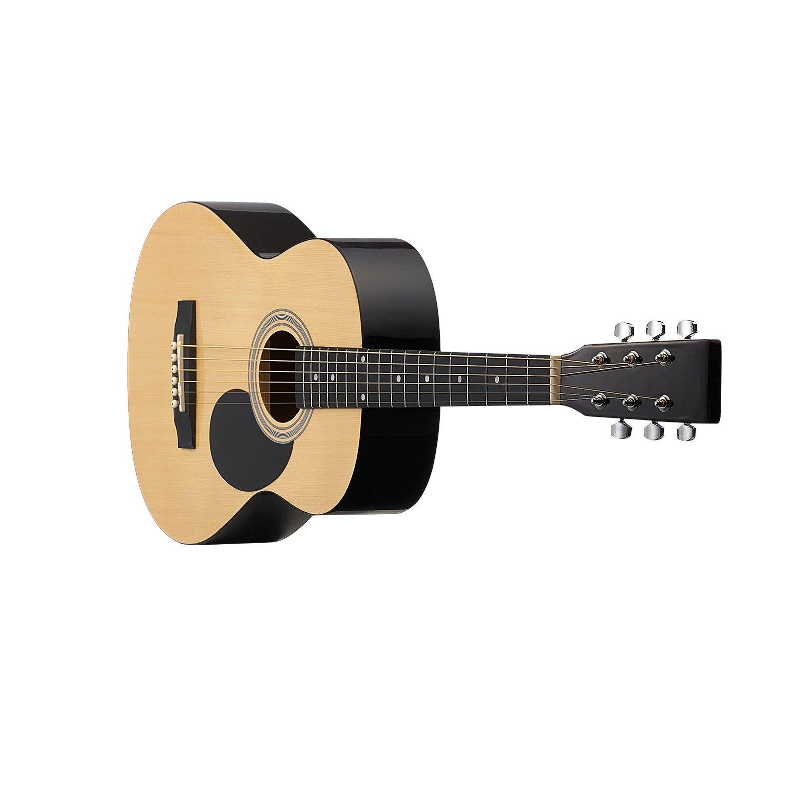 Alt View 10. Glintex - 39" Dreadnought Acoustic Guitar, Solid Spruce Top, 6-String, Portable Beginner Kit with Bag, Tuner, Capo, Strap, Picks - Natural.