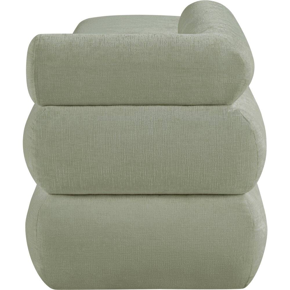Alt View 3. Meridian Furniture - Kennedy Mint Chenille Fabric Bench - Blue.