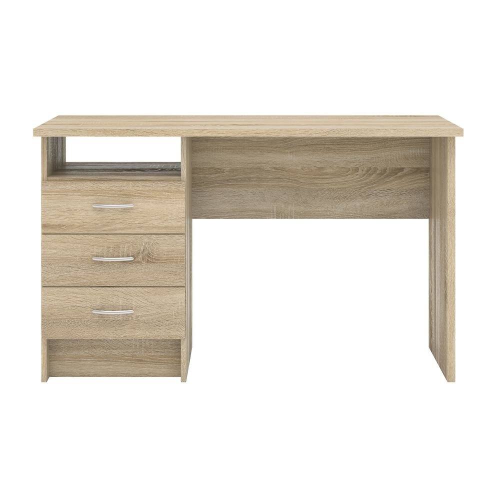 Angle. FurniFact - Office Desk with Drawers - Compact Desk with File Cabinet Storage - Brown.
