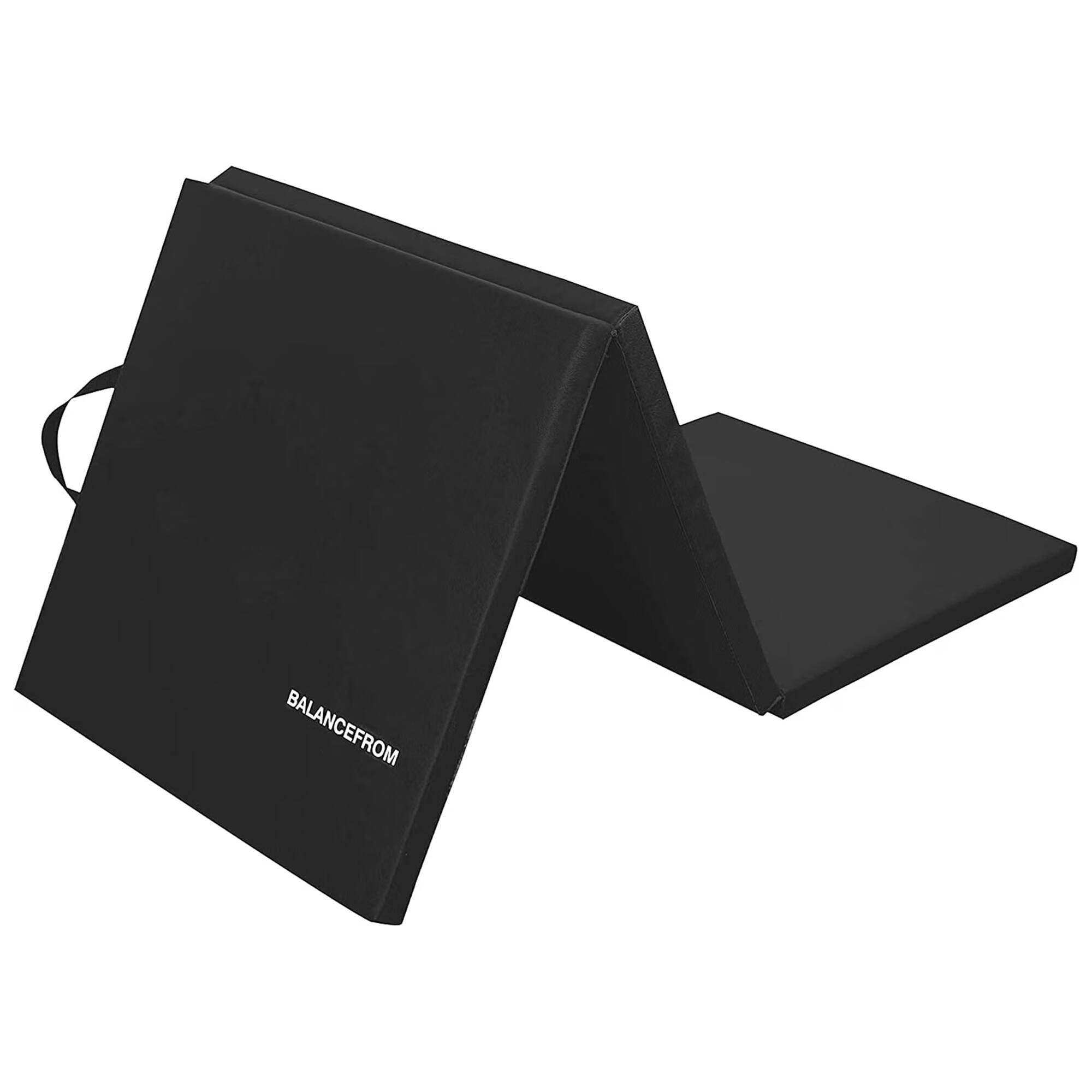 Alt View 4. BalanceFrom Fitness - BalanceFrom Fitness GoGym 6'x2'x1.5" Folding 3 Panel Exercise Gym Mat, Black - Black.