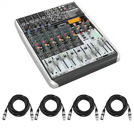 Behringer - Xenyx QX1204USB Premium 12-Input 2/2-Bus Mixer w/4x 15' XLR Cable