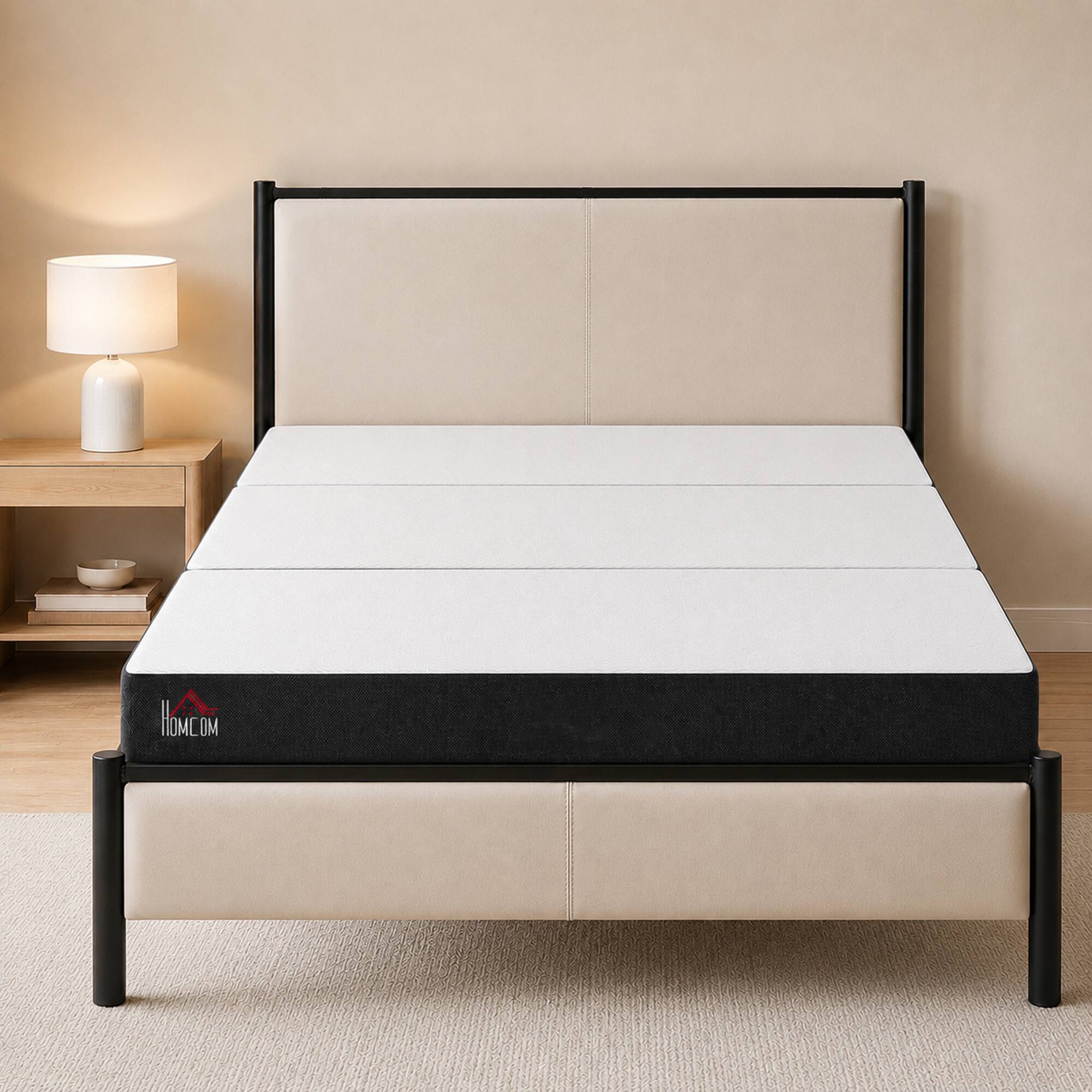 Alt View 8. Homcom - Mattress, 6 Inch Memory Foam Mattress for Guest, Camping, RV, Travel, Yoga, Made in USA - White, Gray.