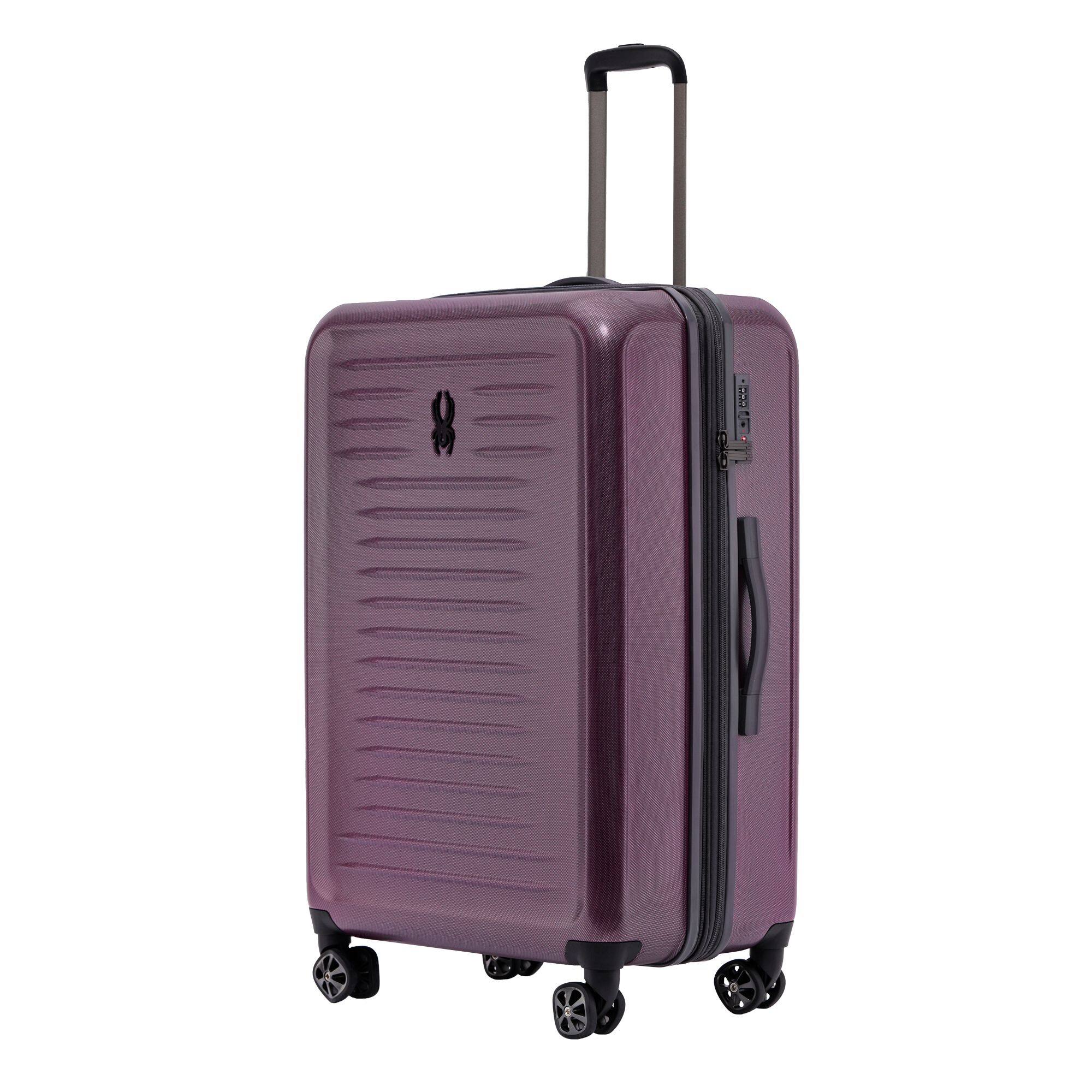 Angle. Spyder - Spyder Rails 29 Inch Expandable Hardside Upright Suitcase with 360 Spinner Wheels, TSA Approved Lock - Burgundy.