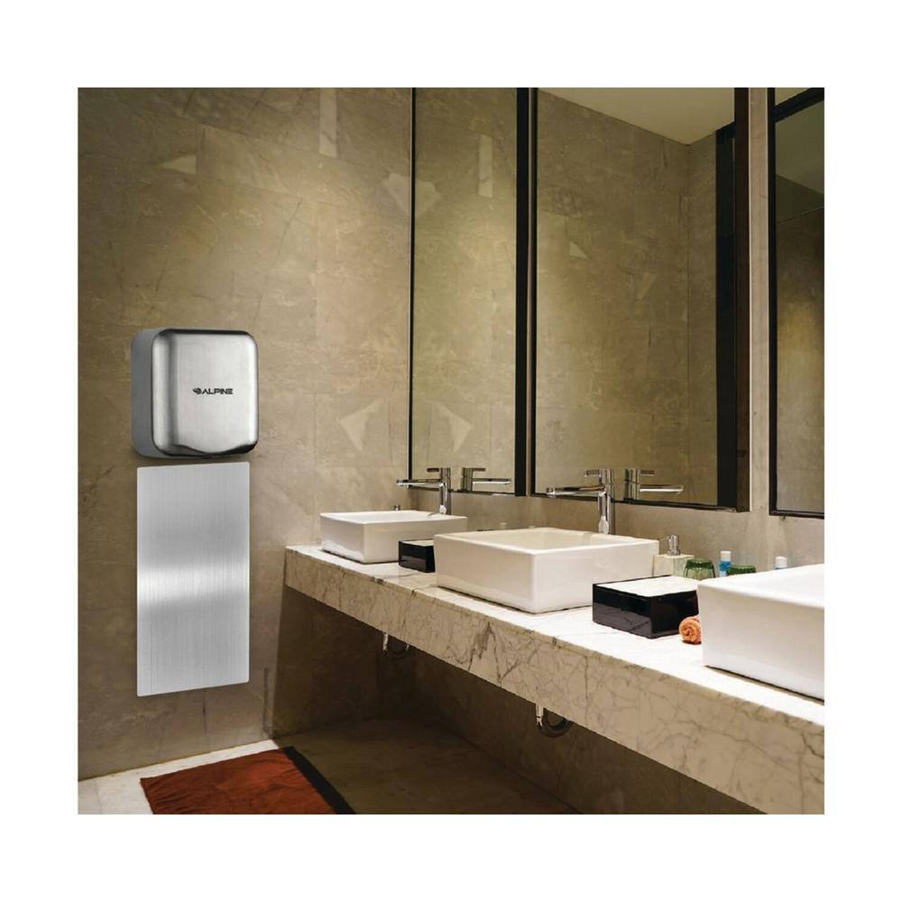 Alt View 3. Alpine Industries - Stainless Steel Wall Guard for Electric Hand Dryer - Stainless Steel.