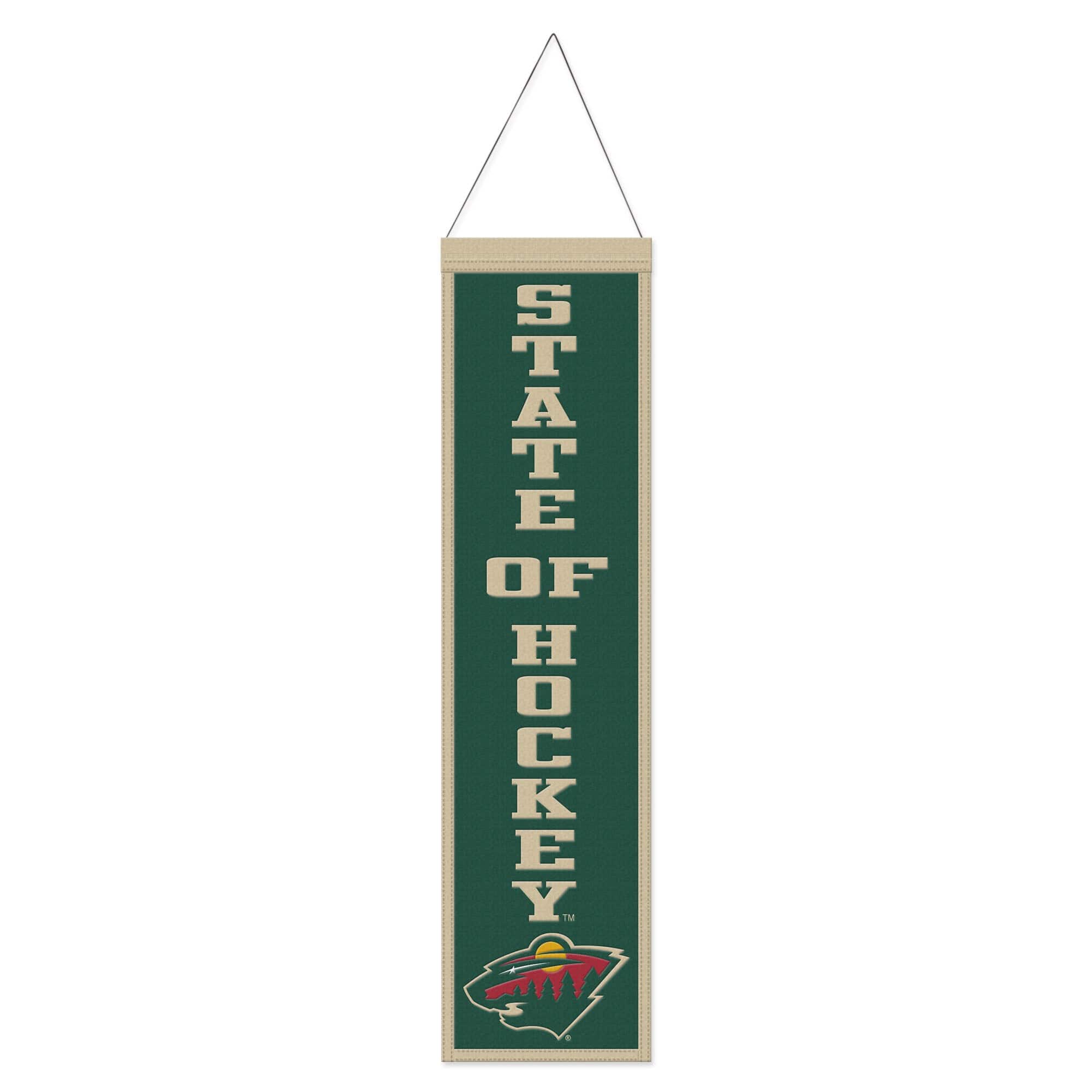WinCraft - Minnesota Wild 8" x 32" Slogan Wool Banner - Multicolor