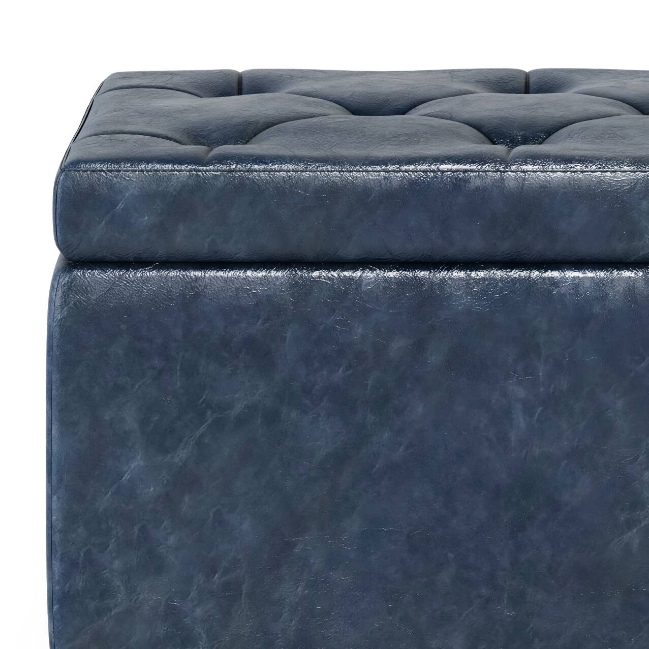 Alt View 15. Simpli Home - Hamilton Storage Ottoman - Denim Blue.