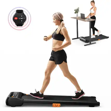 Front. Kadyn - Electric Treadmill, Walking Jogging Machine,Under Desk Walking Pad Treadmill for Home/Office with Watch - Black.