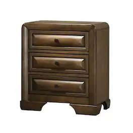 Manhattan Lane - Cair Nightstand with 3 Beveled Drawers - Brown