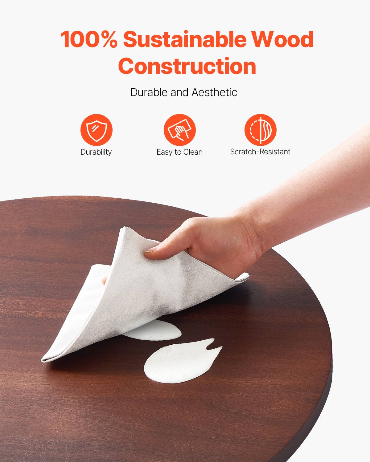 100% Sustainable Wood Construction  
Durable and Aesthetic  

- Durability  
- Easy to Clean  
- Scratch-Resistant