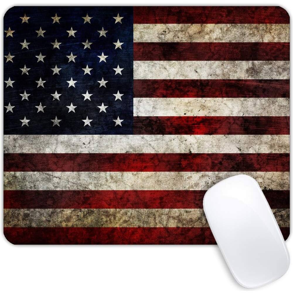 Front. RTMB - USA Flag Mousepad – Non-Slip Rubber Base, Smooth Surface, 1pc - blue.