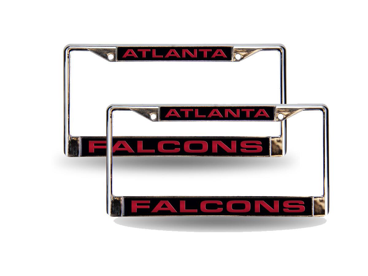Atlanta Football Falcons Chrome Metal (Set of 2) Laser Cut License Plate Frames