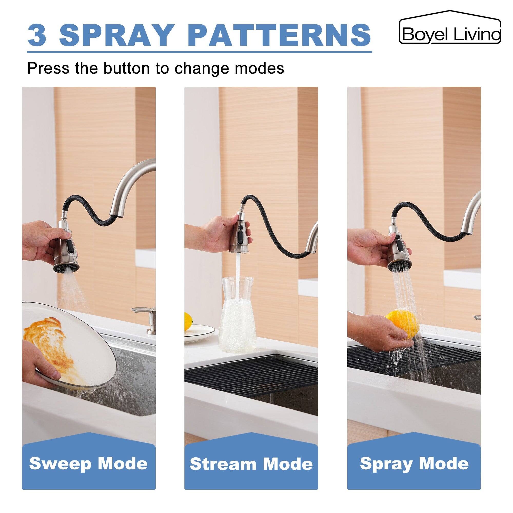 3 SPRAY PATTERNS
Boyel Living
Press the button to change modes
Sweep Mode
Stream Mode
Spray Mode