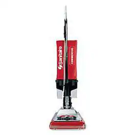 Eureka - Sanitaire SC887E 12" Commercial Upright Vacuum – Bagless with EZ-Kleen Dust Cup, Chrome Hood, 50′ Cord - Red