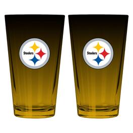 The Memory Company - Pittsburgh Steelers Two-Pack 16oz. Ombre Pint Glass Set - Multicolor