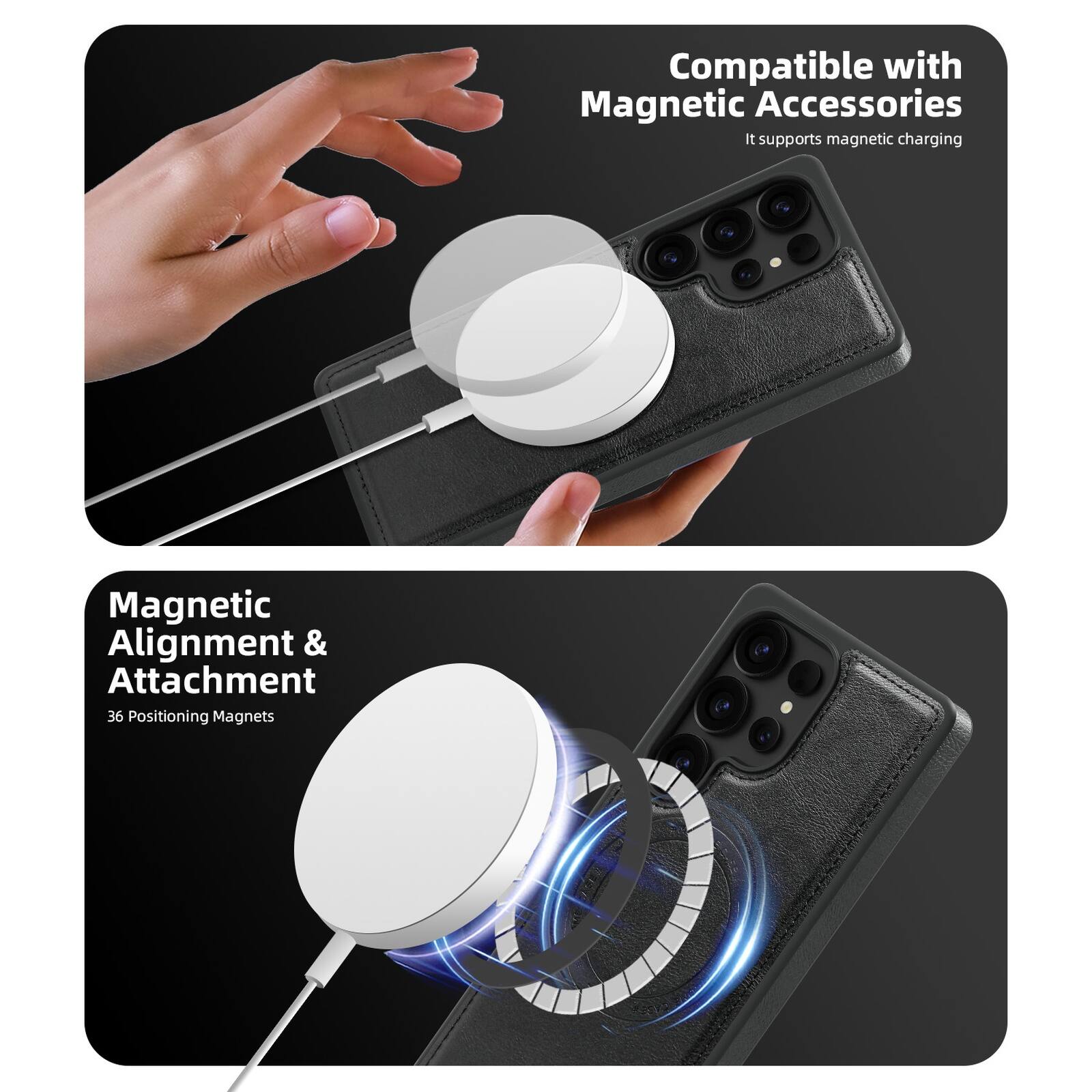 Compatible with Magnetic Accessories  
It supports magnetic charging  

Magnetic Alignment & Attachment  
36 Positioning Magnets