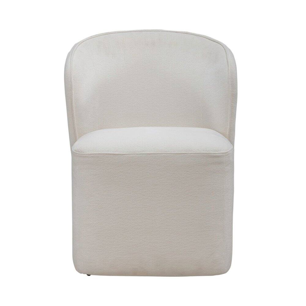 Alt View 1. Liberty Furniture Industries - Accent Dining Chair with Castors - Rounded Arm - Ivory Upholstry - White.