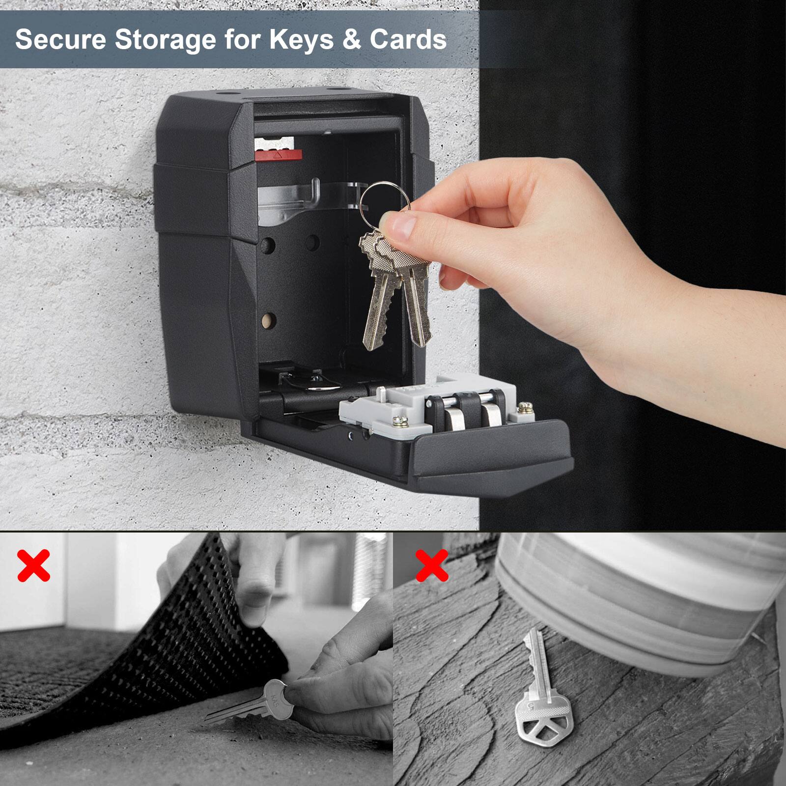 Secure Storage for Keys & Cards

X
X