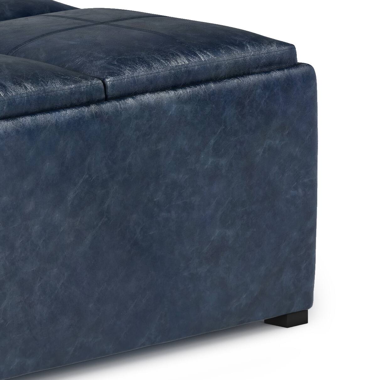 Alt View 15. Simpli Home - Avalon Square Coffee Table Storage Ottoman - Denim Blue.