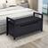 Alt View 13. Costway - Shoe Bench Storage Rack Cushion Seat Ottoman Bedroom Hallway Entryway Black - Black.