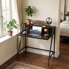 WELLFOR - 31.5" 2 Tier Small Computer Desk PC Laptop Table, Computer Study Writing Workstation for Home Office - Black