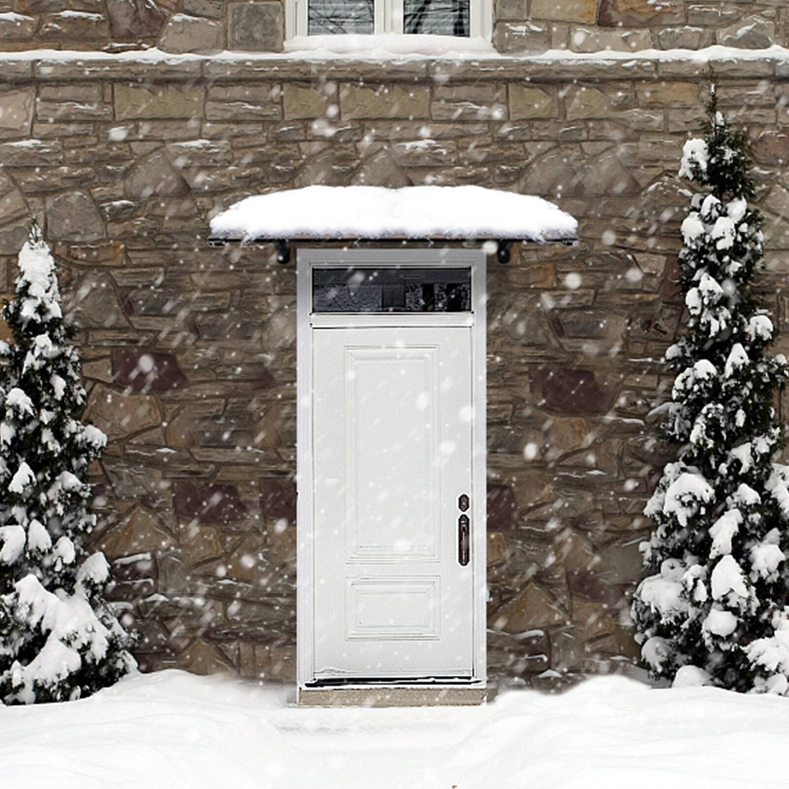 Alt View 4. Winado - Window Awning Door Canopy 40"x40", Upgraded Aluminum Bar Outdoor Patio Awning Canopy UV Rain Snow Sunlight Protection.