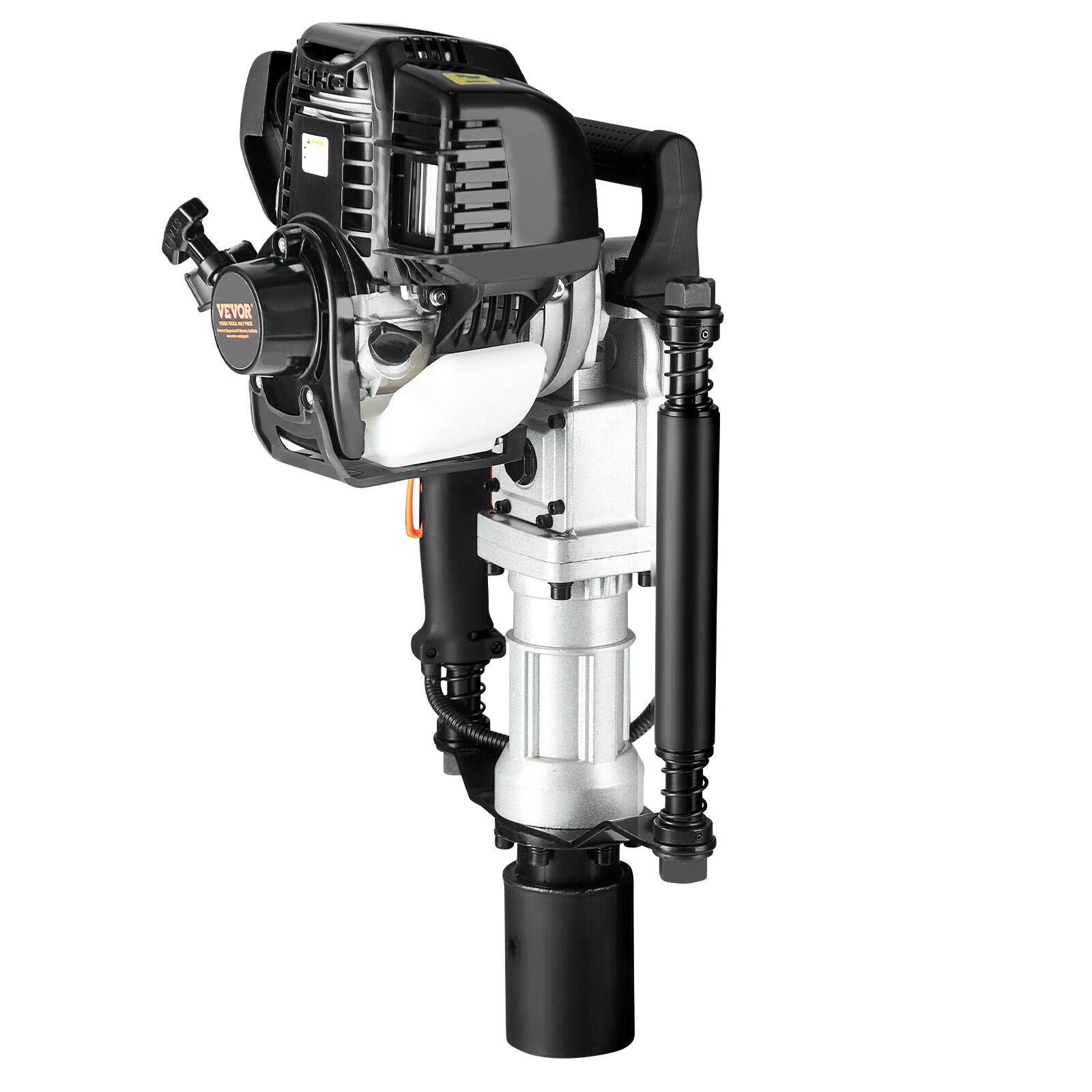 Alt View 5. VEVOR - 37.77cc Gas-Powered T Post Driver, 4-Stroke Engine Gasoline Fence Piling Pounder, with 2 Post Driving Head(55/70 mm) - Black, Silver.