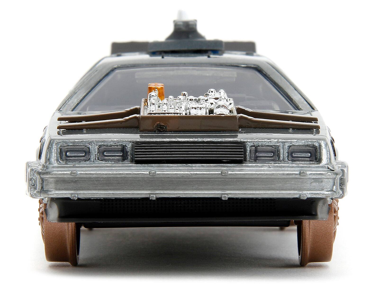 Alt View 1. Jada - DeLorean DMC Time Machine Brushed Metal Train Wheel Version Back to the Future Part III Movie 1/32 Hollywood Rides - Grey.