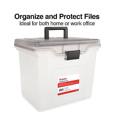 Organize and Protect Files  
Ideal for both home or work office  

Staples  
Heavy Duty Plastic Storage Box  
10 Gallon
