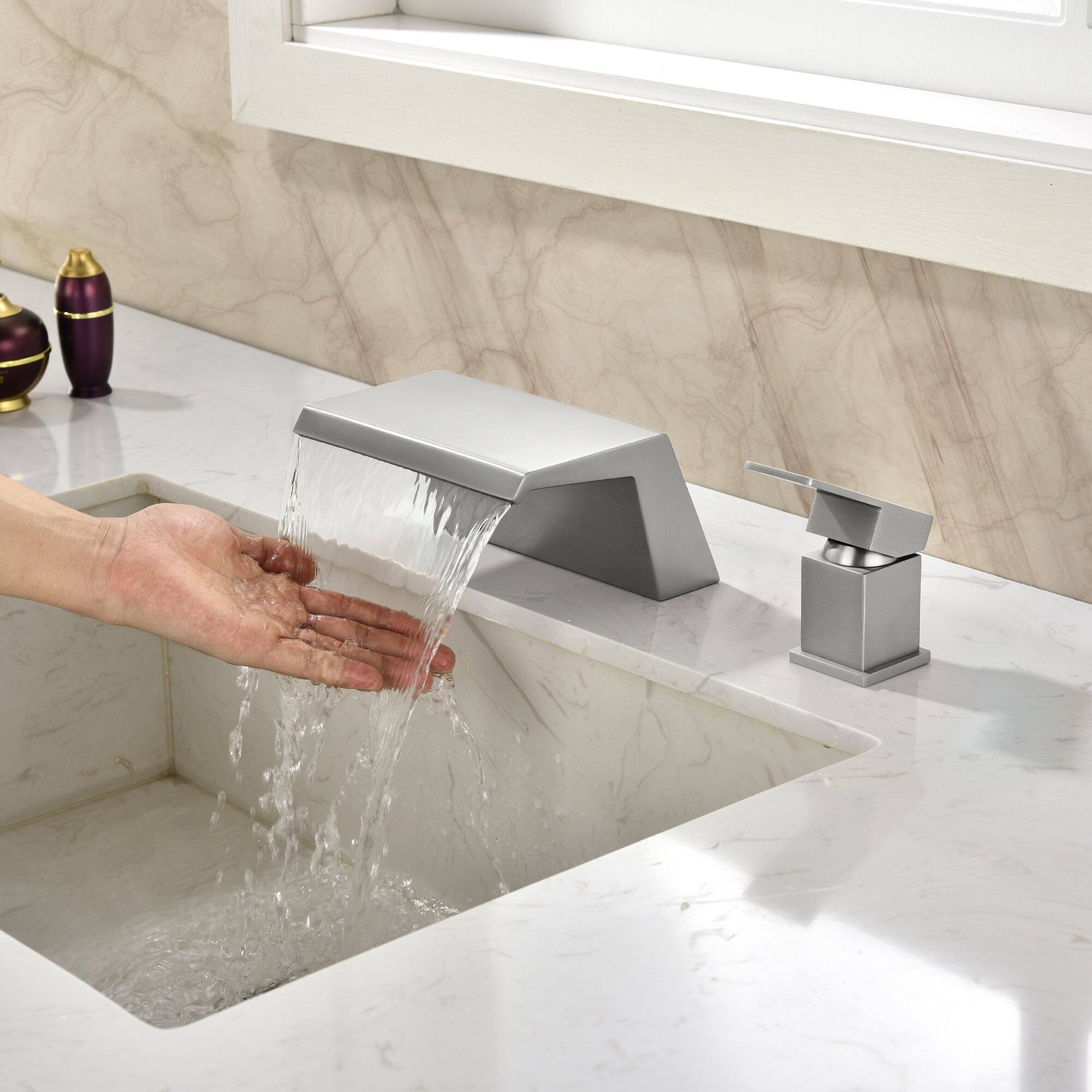 Alt View 2. Boyel Living - Brushed Faucet SUS304 18cm Waterfall Spout cUPC Cartridge Single Handle - Brushed Nickel.