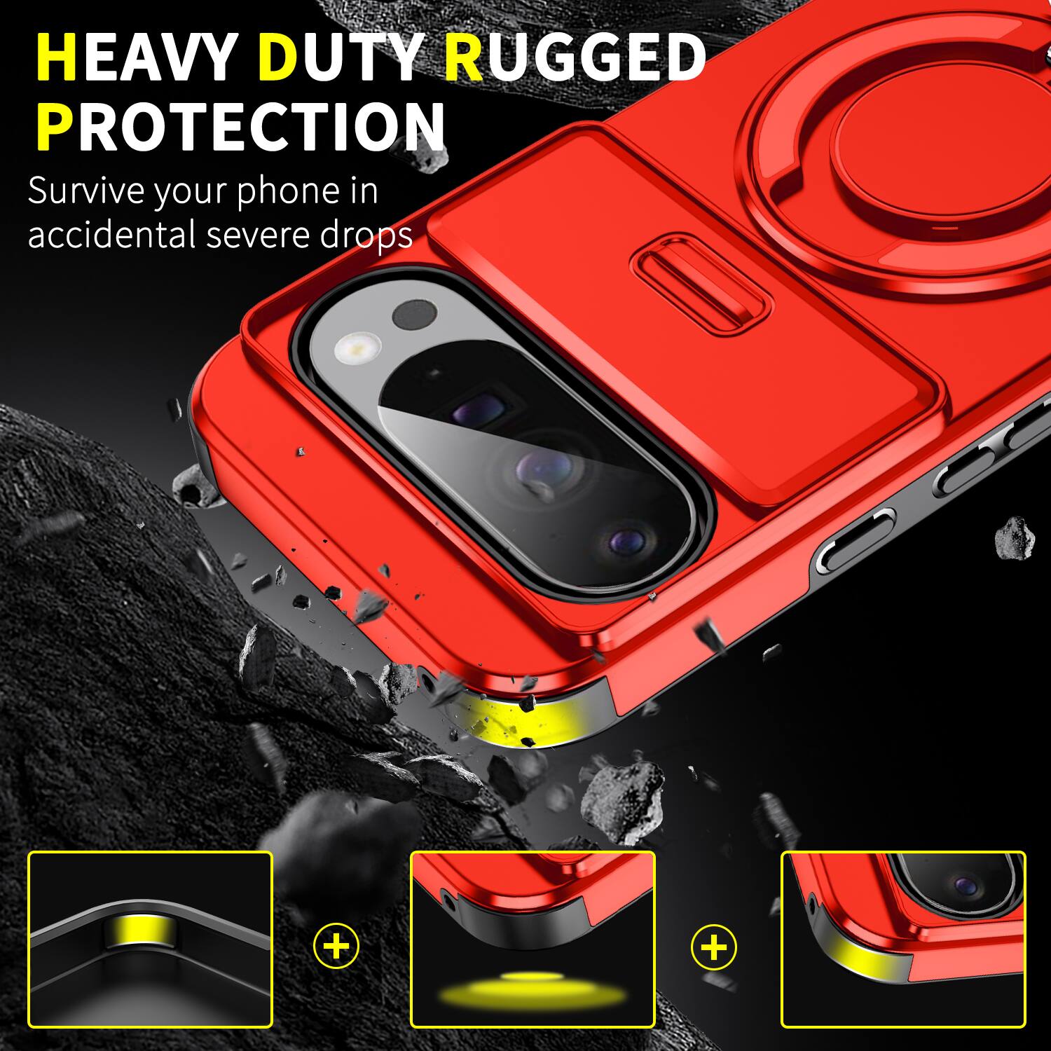 HEAVY DUTY RUGGED PROTECTION  
Survive your phone in accidental severe drops