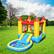 Alt View 3. Costway - Inflatable Bounce House Kids Slide Jumping Castle Pool with Balls & Bag - Multicolor.
