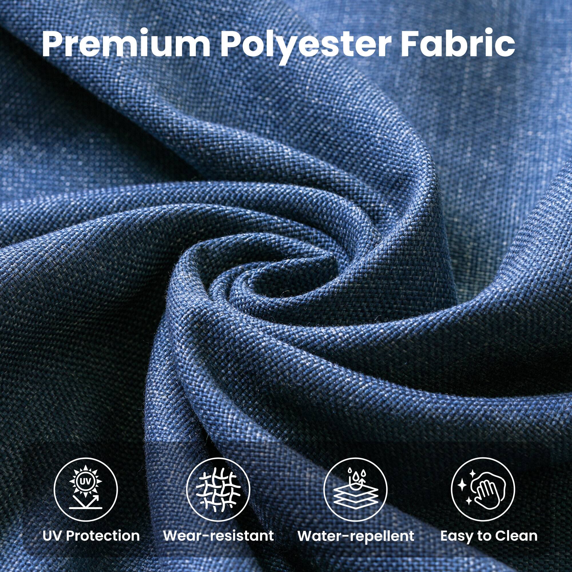 Premium Polyester Fabric

- UV Protection
- Wear-resistant
- Water-repellent
- Easy to Clean
