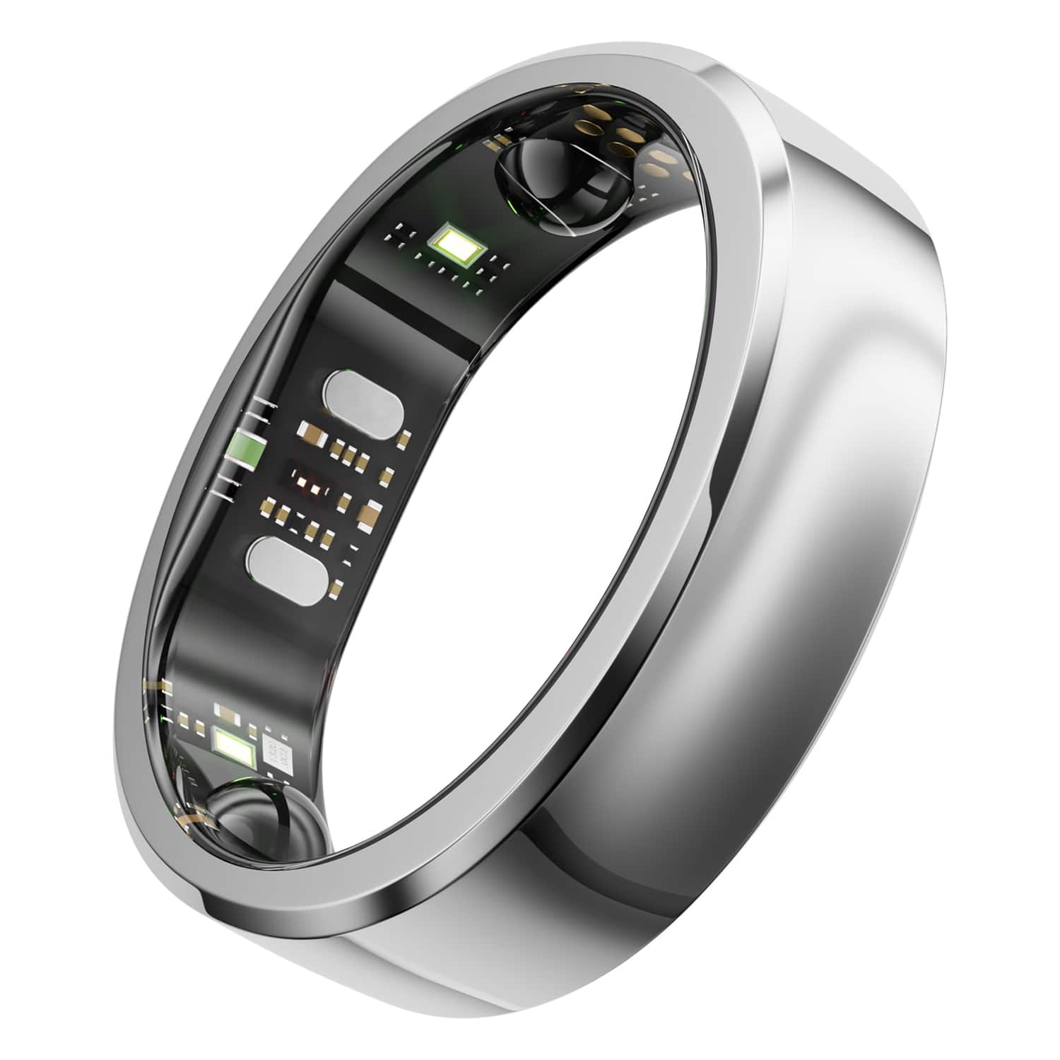 RINGCONN - Gen 3 Smart Ring with Vascular Health Insights, Vibration Alerts, Sleep Apnea Monitoring, Charging Case - Size 7 - Future Silver - (2026)